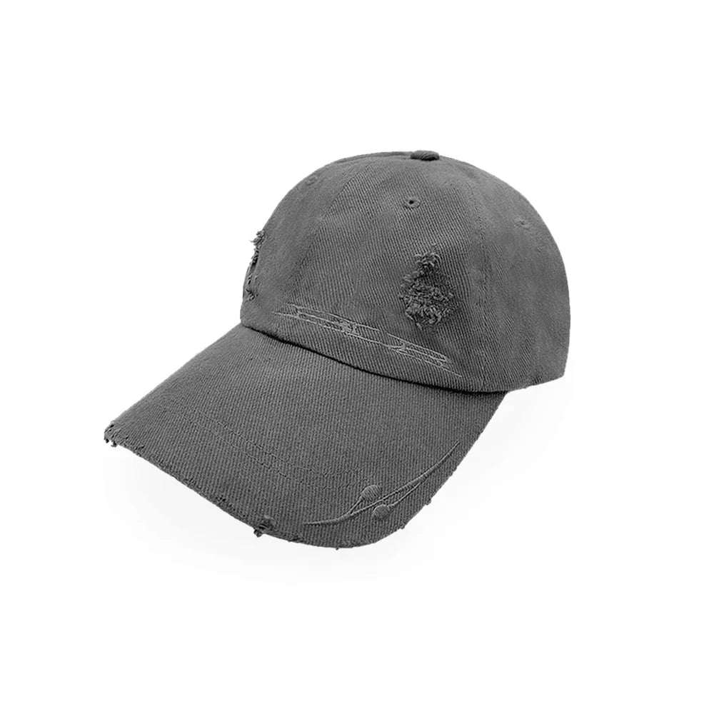 Curved Logo Damaged Denim Cap - BLR BLUER - VENTURER