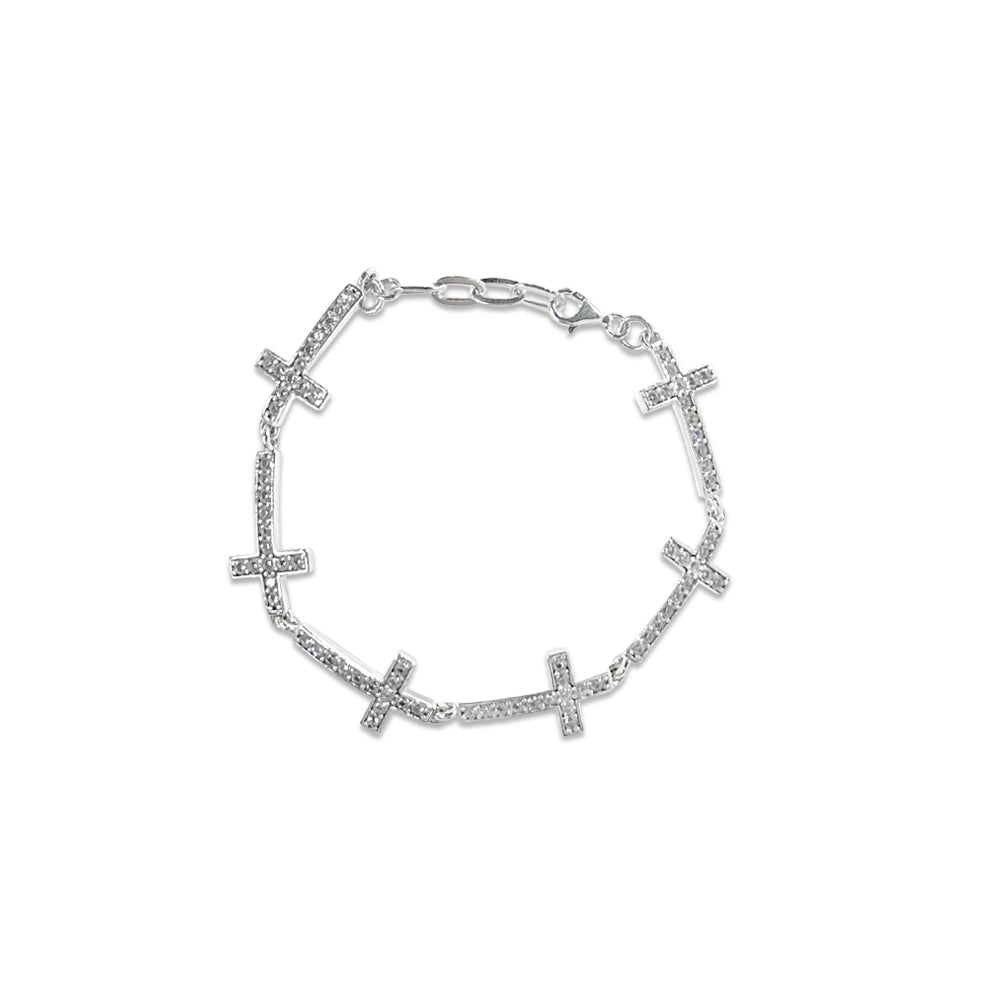 Sanctified Cross Bracelet with CZ stones