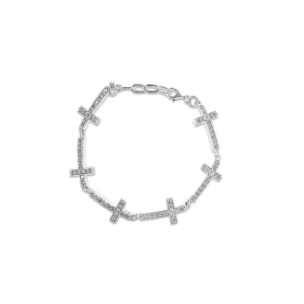 Sanctified Cross Bracelet with CZ stones - FOR THOSE WHO SIN - VENTURER