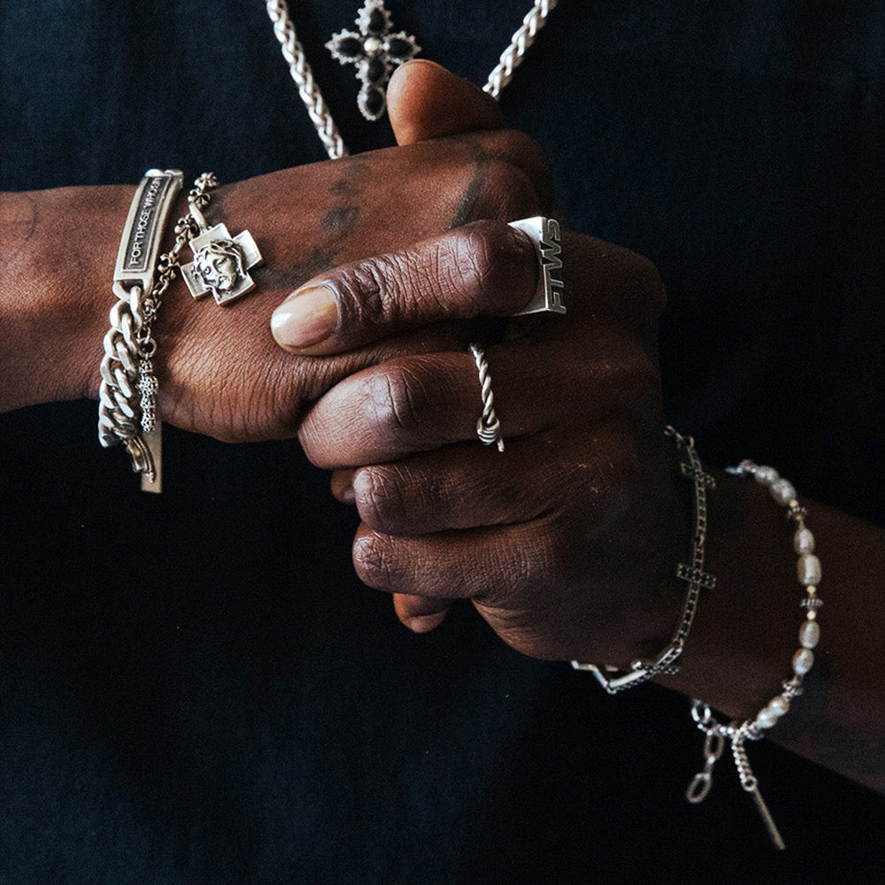 Sanctified Cross Bracelet with CZ stones