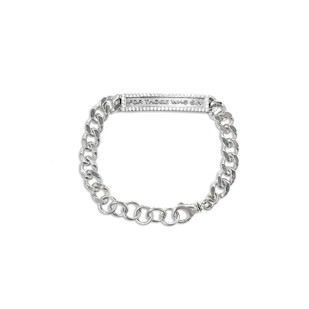 ID Bracelet with CZ stones