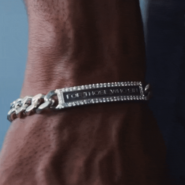 ID Bracelet with CZ stones