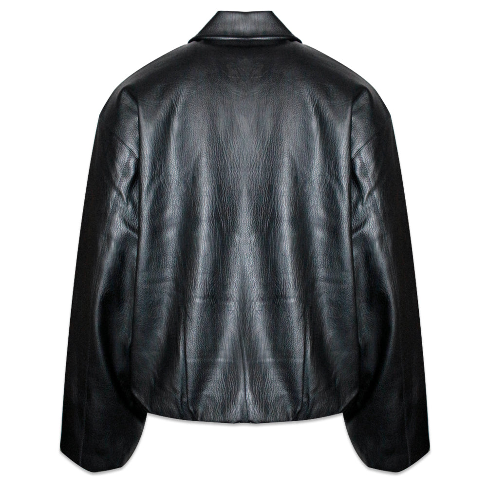Faux Leather Bomber