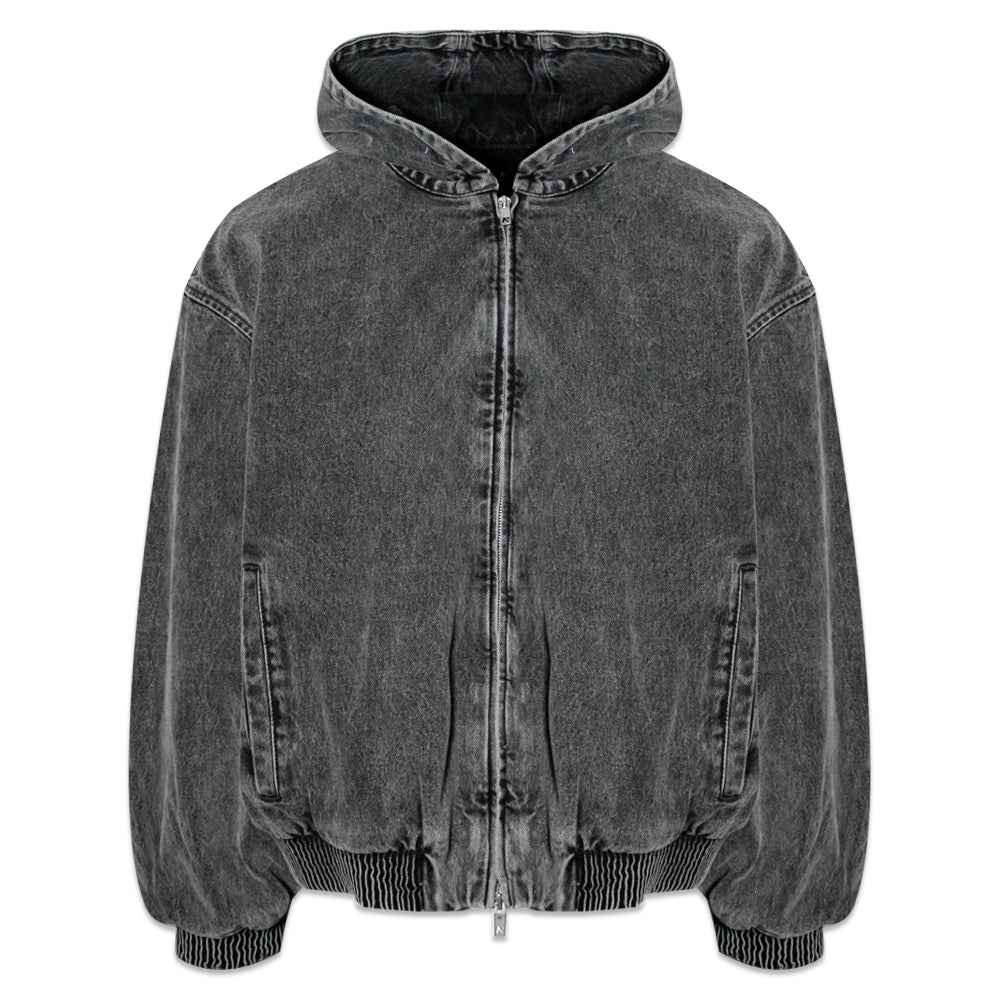 R5 Hooded Denim Bomber