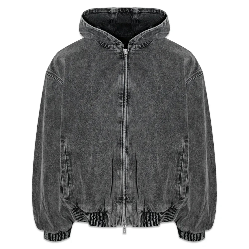 R5 Hooded Denim Bomber - REPRESENT - VENTURER