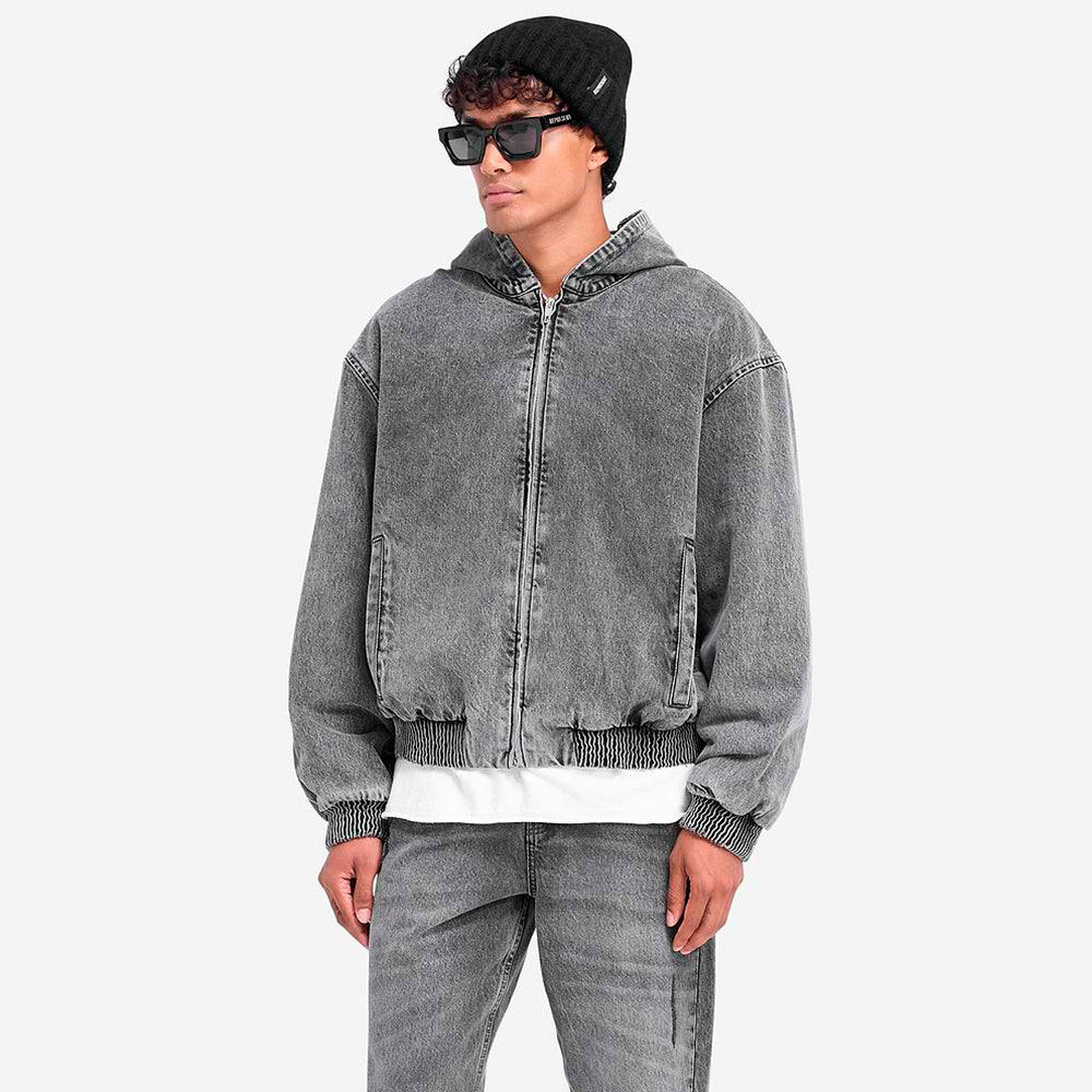 R5 Hooded Denim Bomber