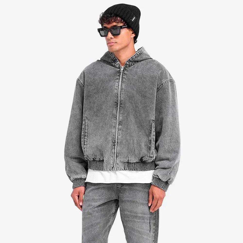 R5 Hooded Denim Bomber - REPRESENT - VENTURER