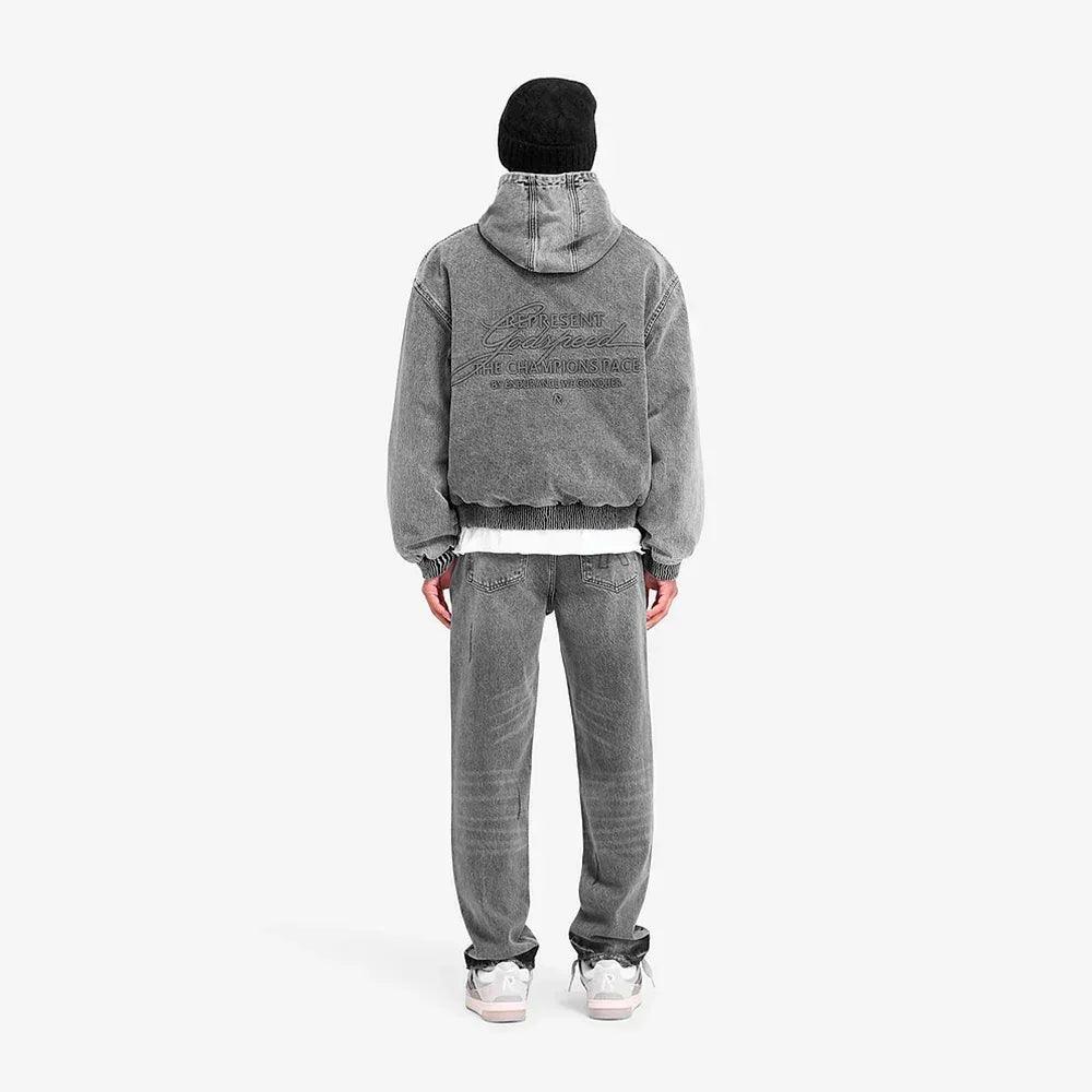 R5 Hooded Denim Bomber - REPRESENT - VENTURER