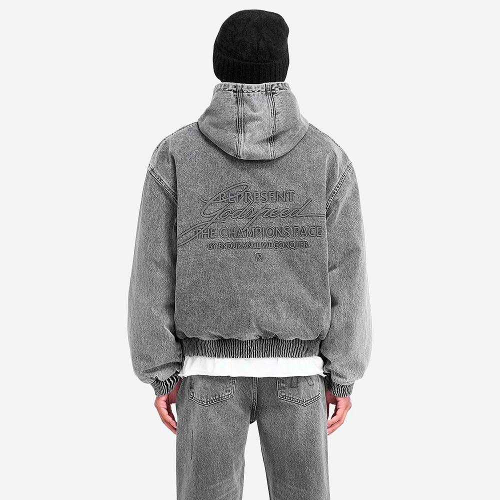 R5 Hooded Denim Bomber - REPRESENT - VENTURER