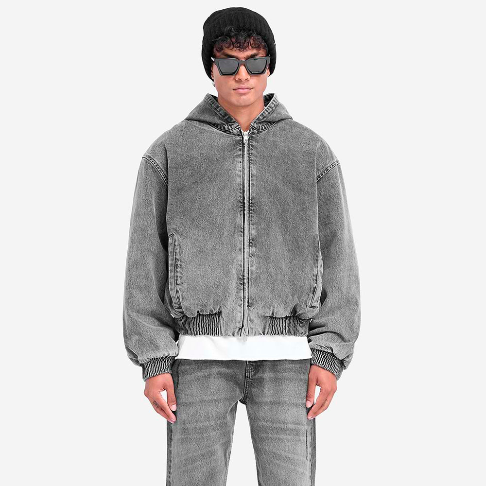 R5 Hooded Denim Bomber