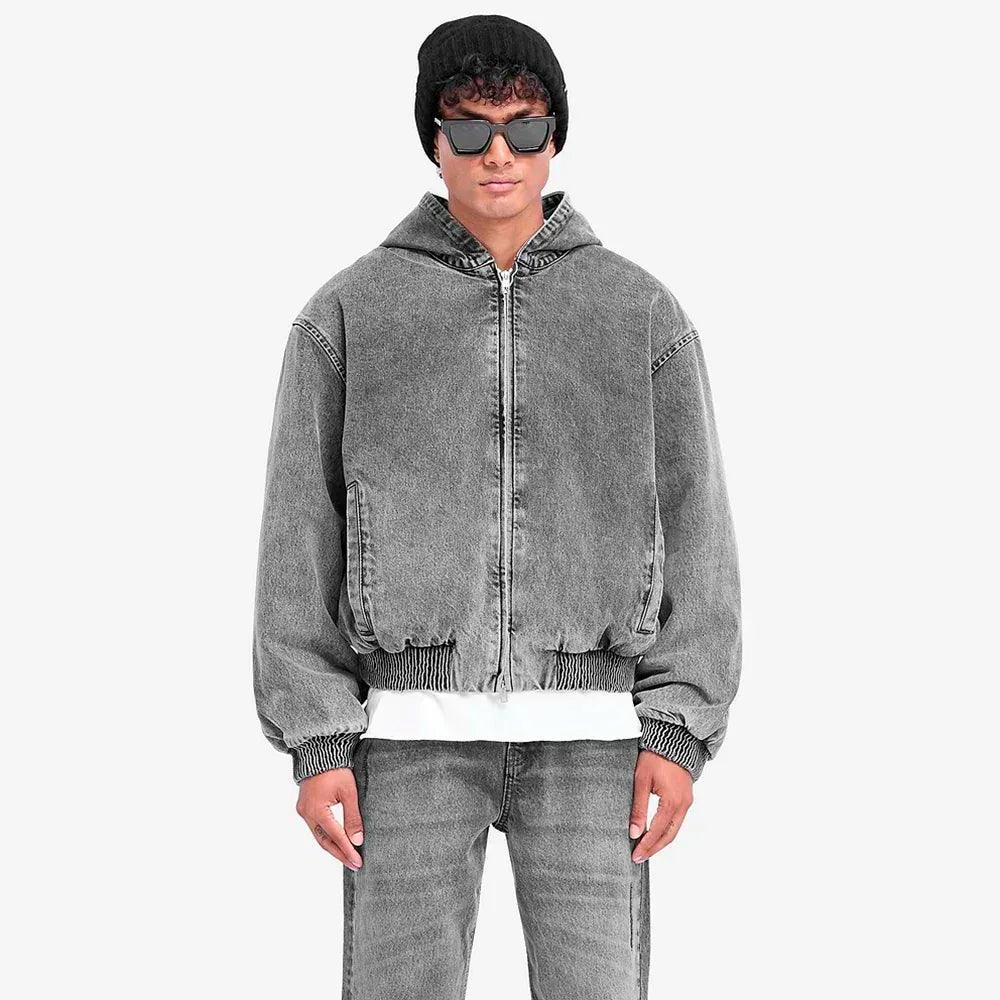 R5 Hooded Denim Bomber - REPRESENT - VENTURER