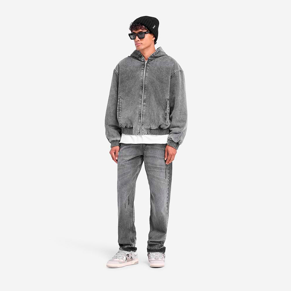 R5 Hooded Denim Bomber