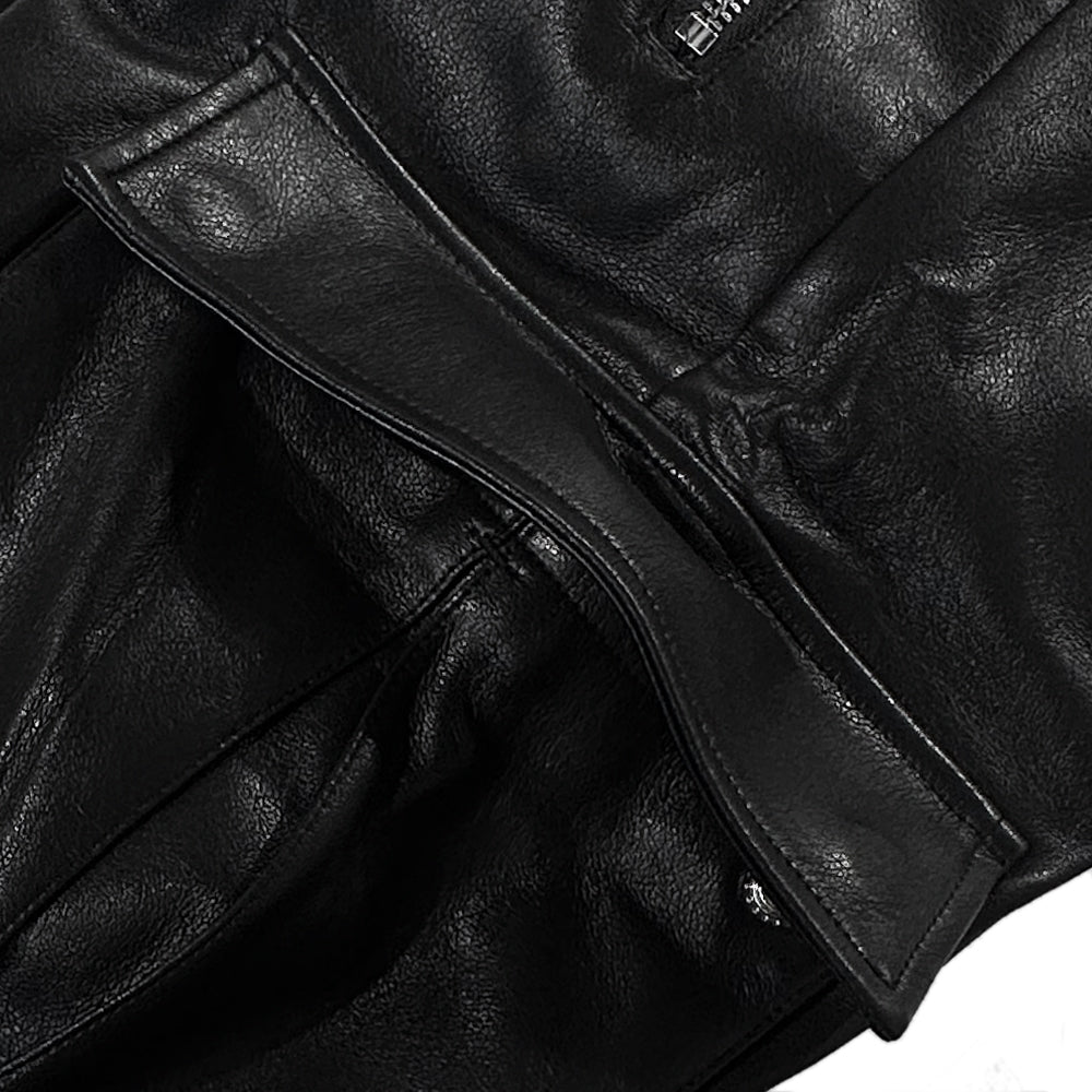 Baggy Leather Cargo Pants