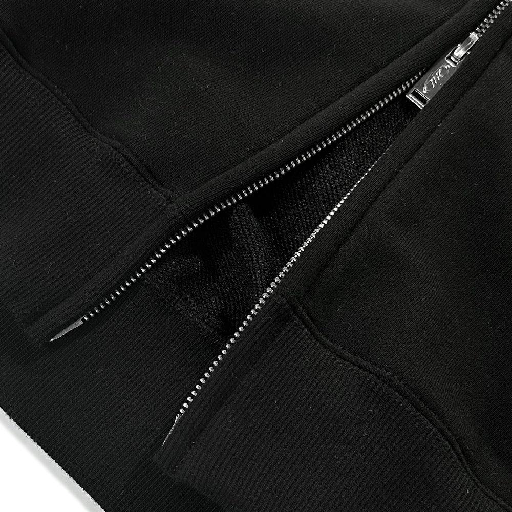 Big Chrome B Black Line Zip Up Hoodie