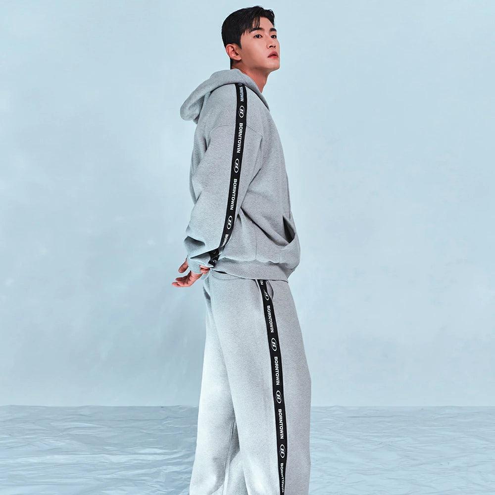 Big Chrome B Black Line Zip Up Hoodie