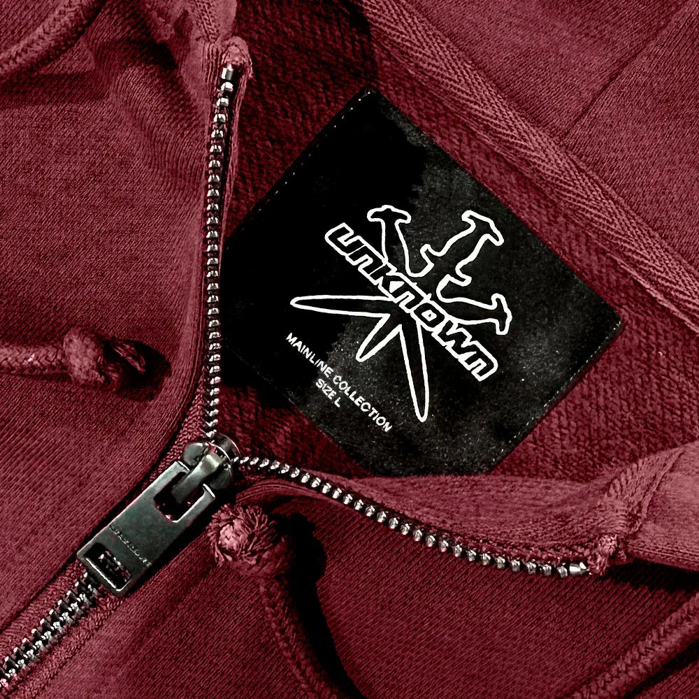 Cross Rhinestone Zip Up Hoodie - UNKNOWN LONDON - VENTURER