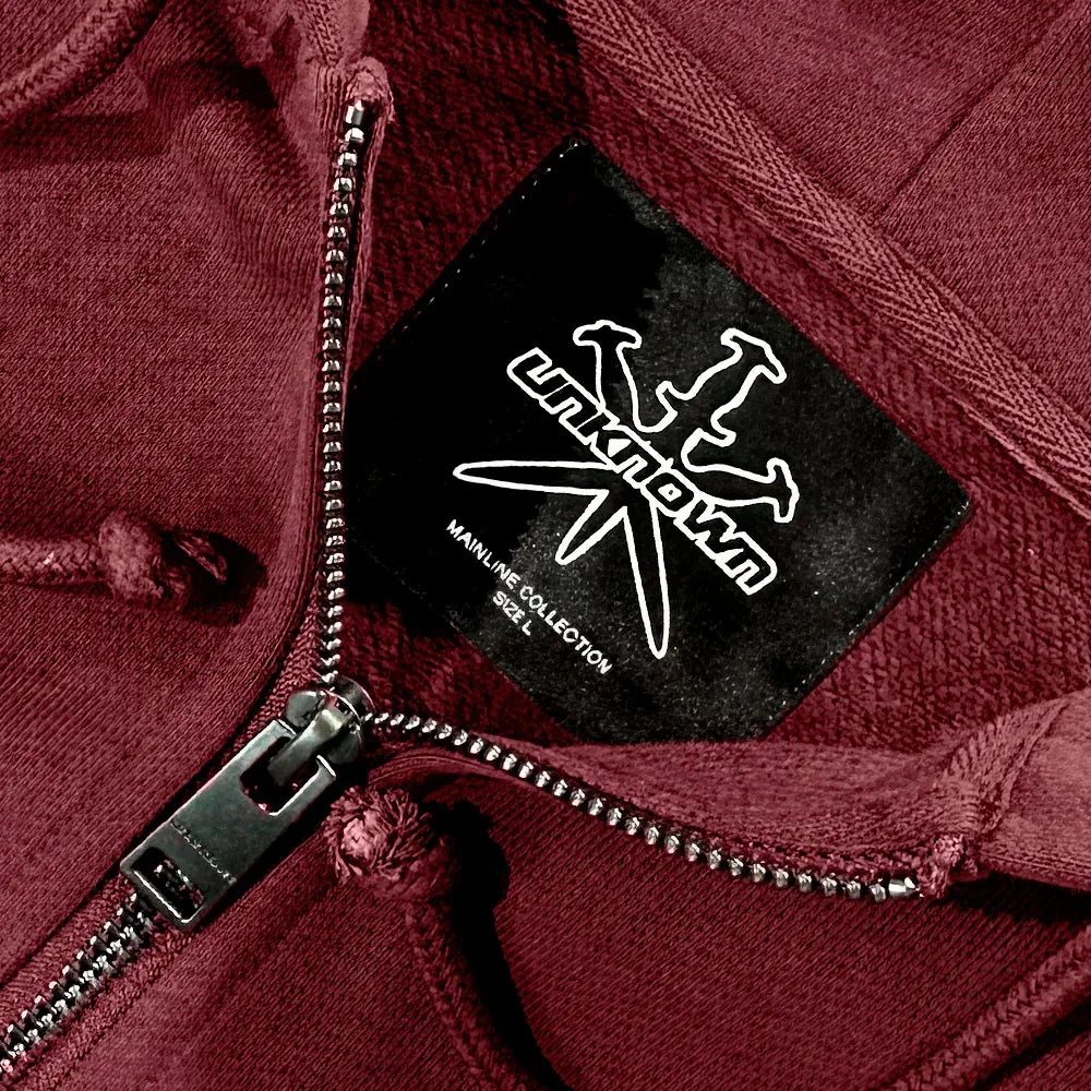 Cross Rhinestone Zip Up Hoodie - UNKNOWN LONDON - VENTURER