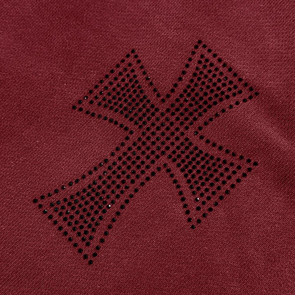 Cross Rhinestone Zip Up Hoodie - UNKNOWN LONDON - VENTURER