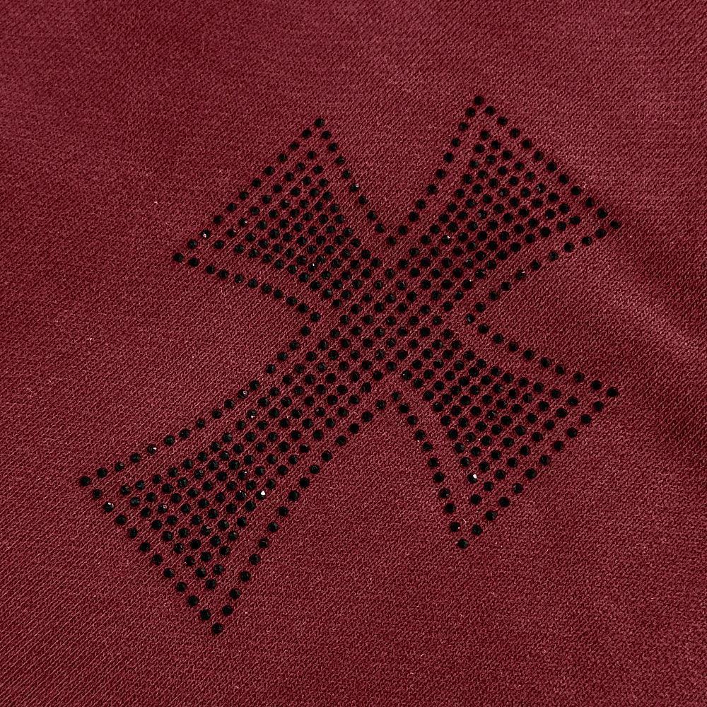 Cross Rhinestone Zip Up Hoodie - UNKNOWN LONDON - VENTURER