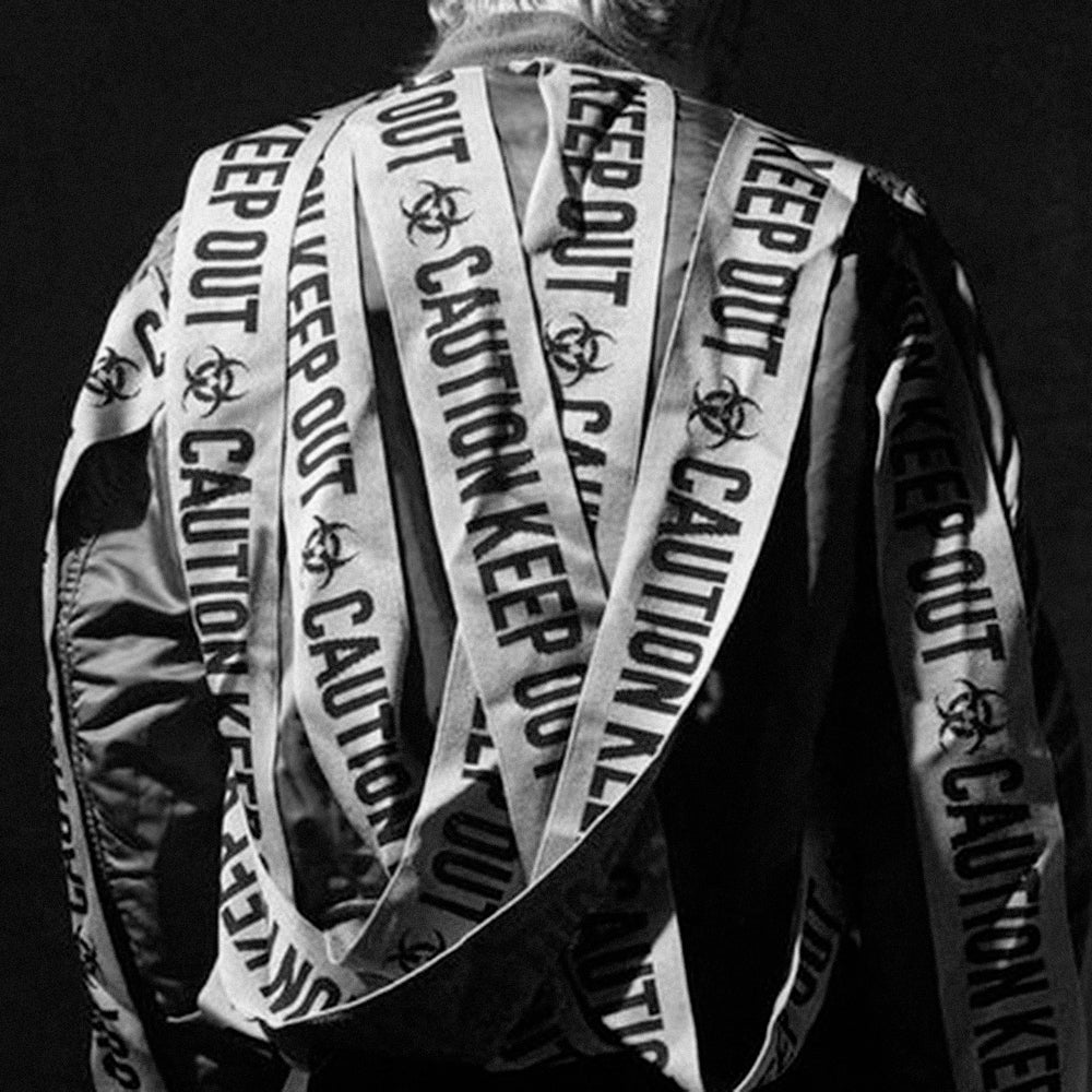 Discovered Logo Tape Remake Bomber Jacket