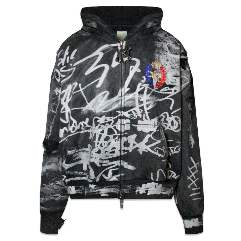 Graffiti Zip-Up Hoodie - NOUBLIE PAS - VENTURER