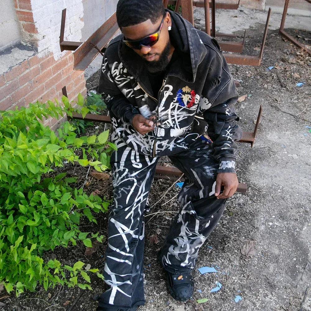 Graffiti Zip-Up Hoodie - NOUBLIE PAS - VENTURER