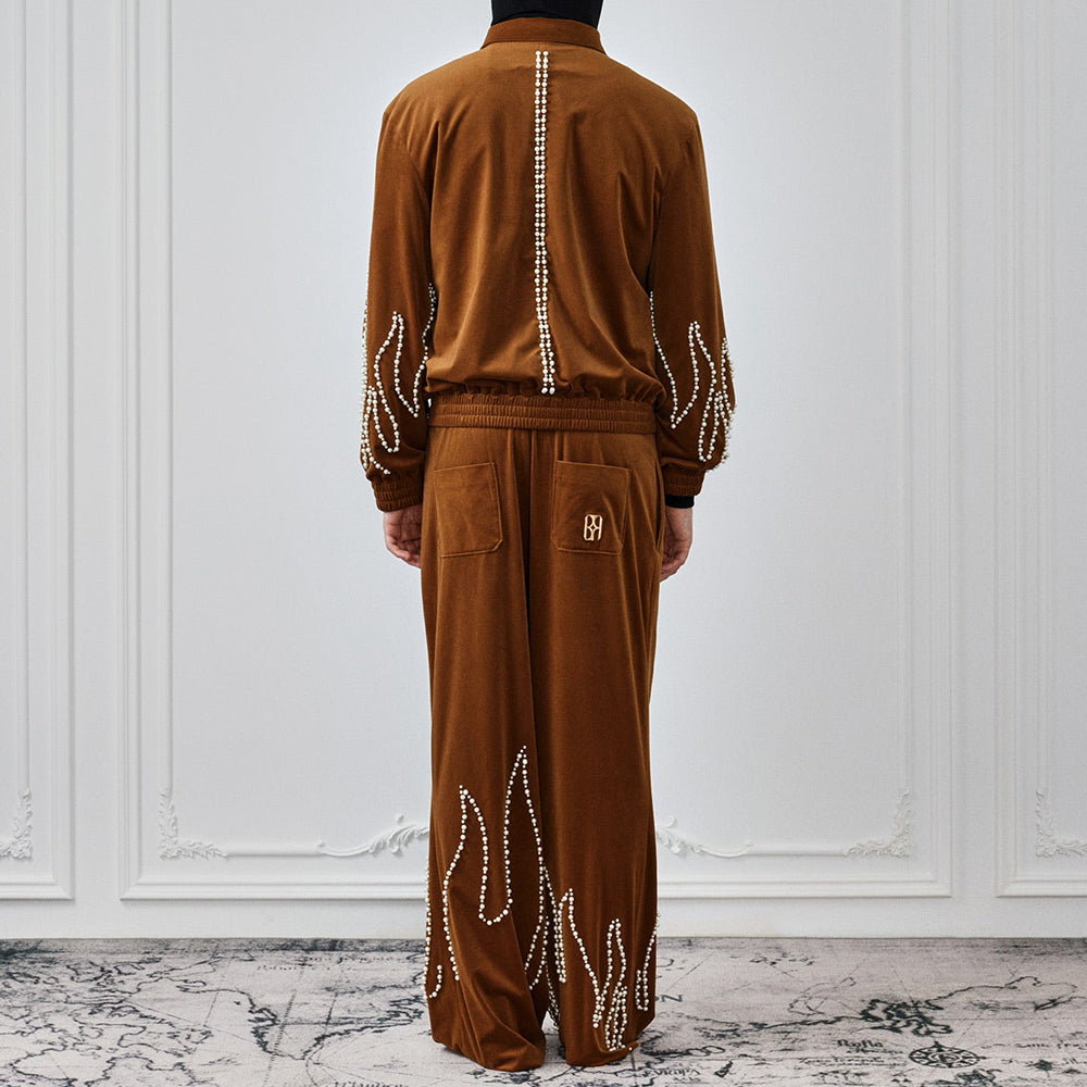 Flame Pearl Velvet Pants