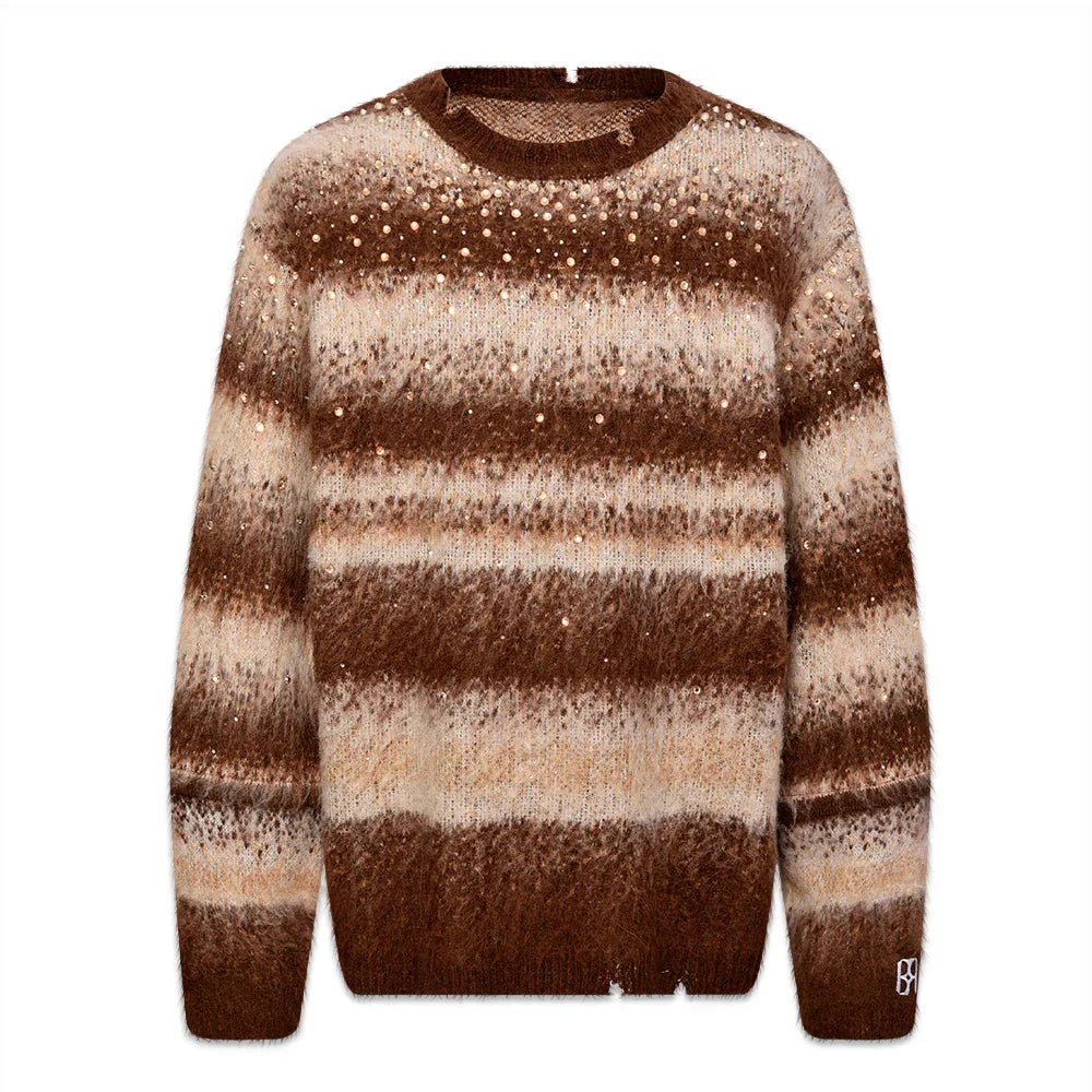 Rhinestone Encrusted Mohair Blend Sweater - BIRTH OF ROYAL CHILD - VENTURER