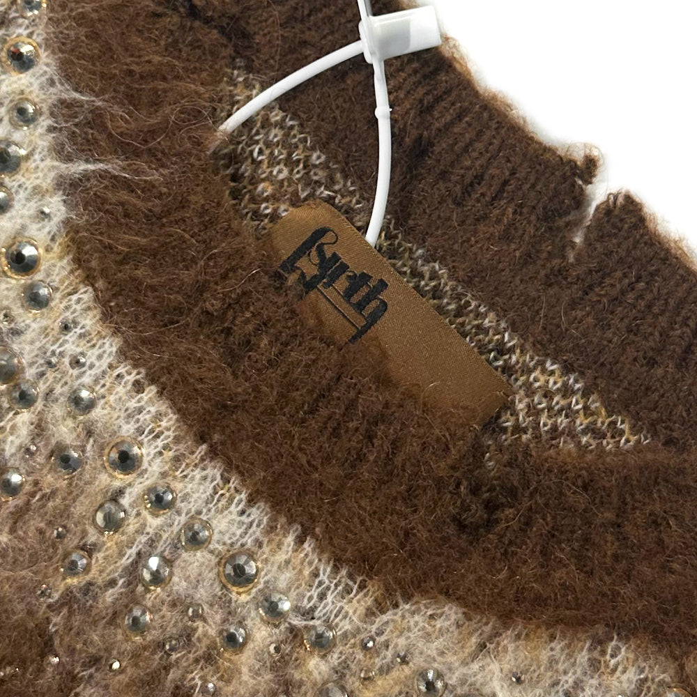 Rhinestone Encrusted Mohair Blend Sweater