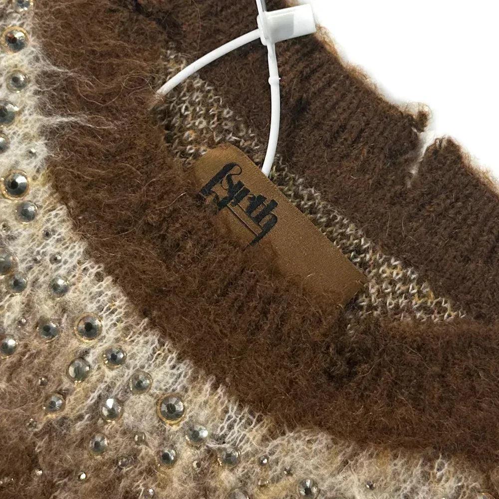 Rhinestone Encrusted Mohair Blend Sweater - BIRTH OF ROYAL CHILD - VENTURER