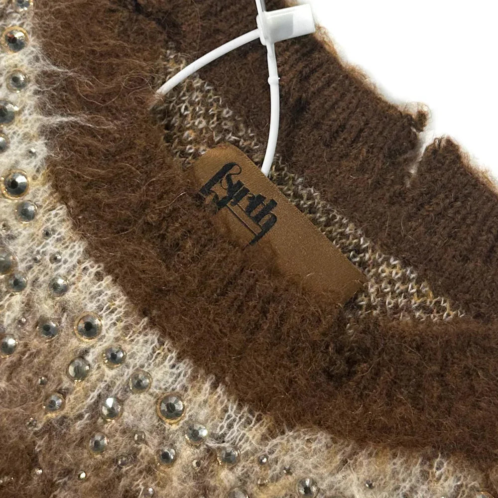 Rhinestone Encrusted Mohair Blend Sweater - BIRTH OF ROYAL CHILD - VENTURER