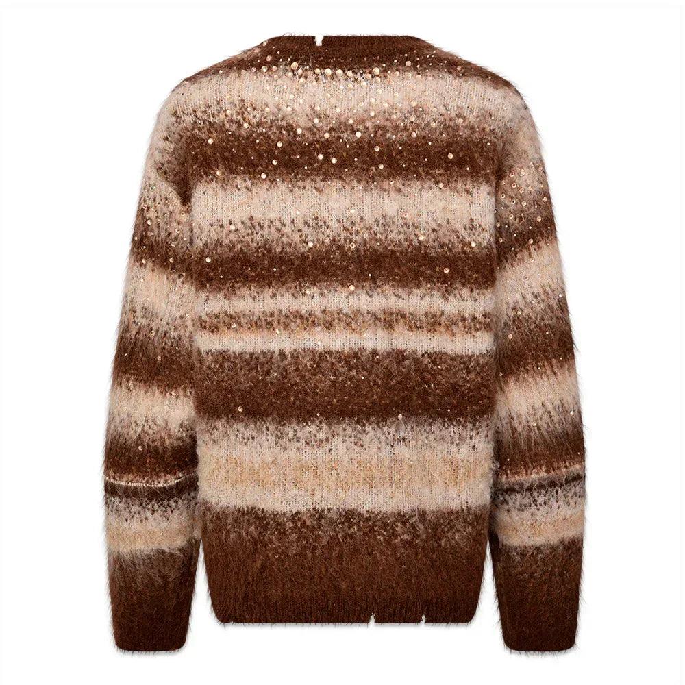 Rhinestone Encrusted Mohair Blend Sweater - BIRTH OF ROYAL CHILD - VENTURER