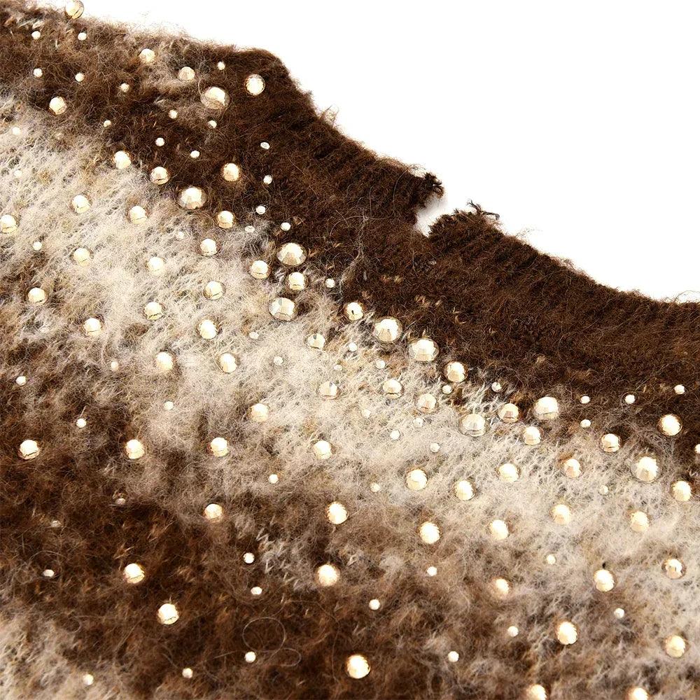 Rhinestone Encrusted Mohair Blend Sweater - BIRTH OF ROYAL CHILD - VENTURER