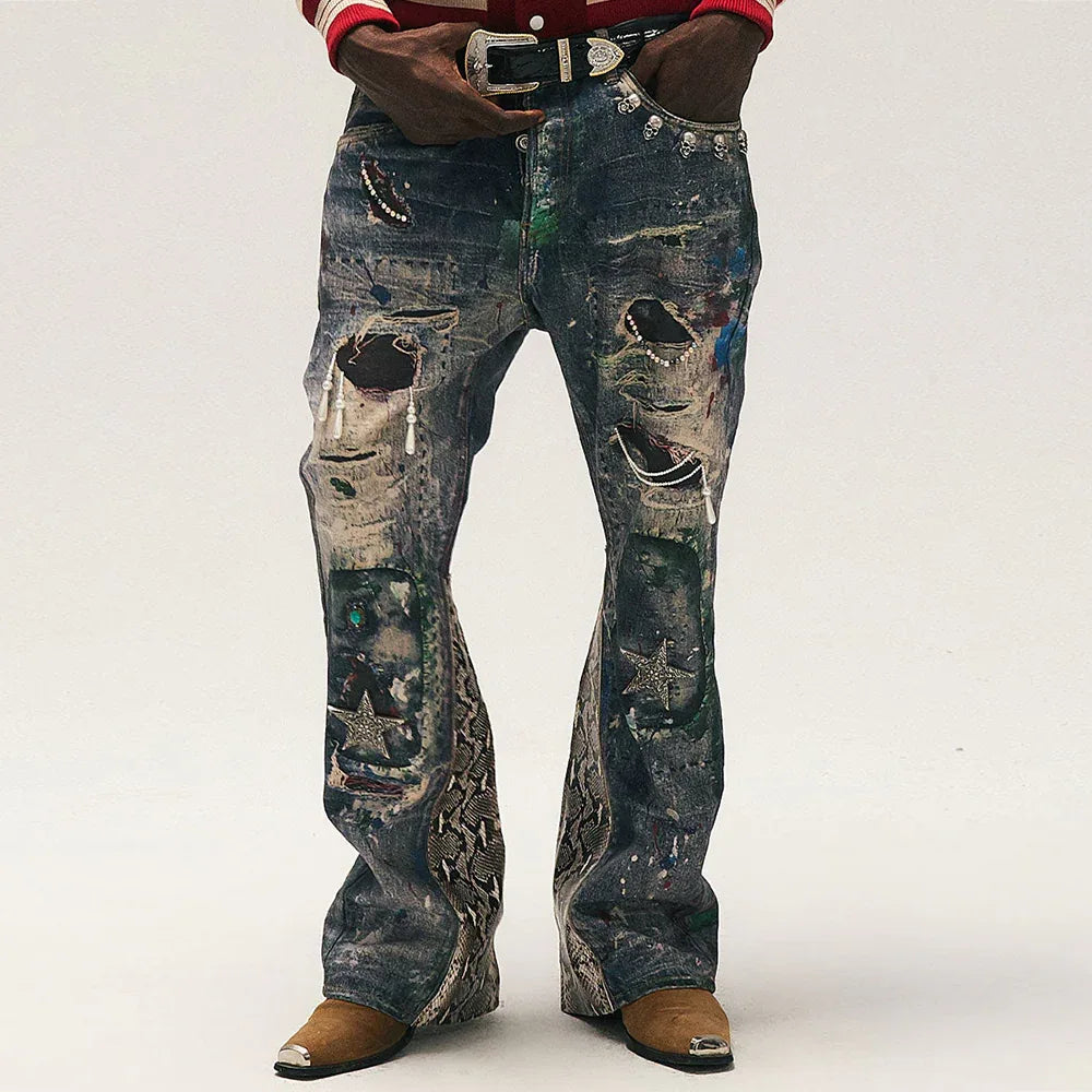 3D Printed Snake Patch Waxed Denim - GLACIERBOY - VENTURER