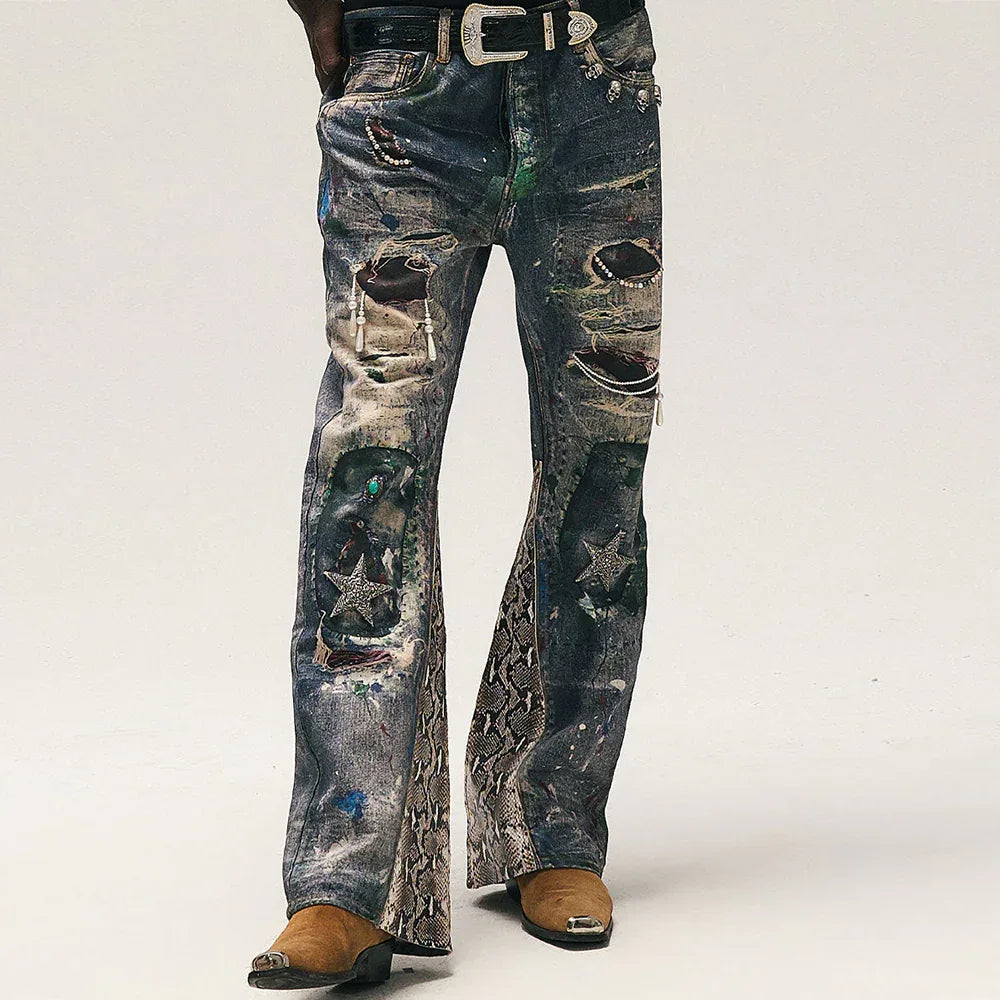 3D Printed Snake Patch Waxed Denim - GLACIERBOY - VENTURER