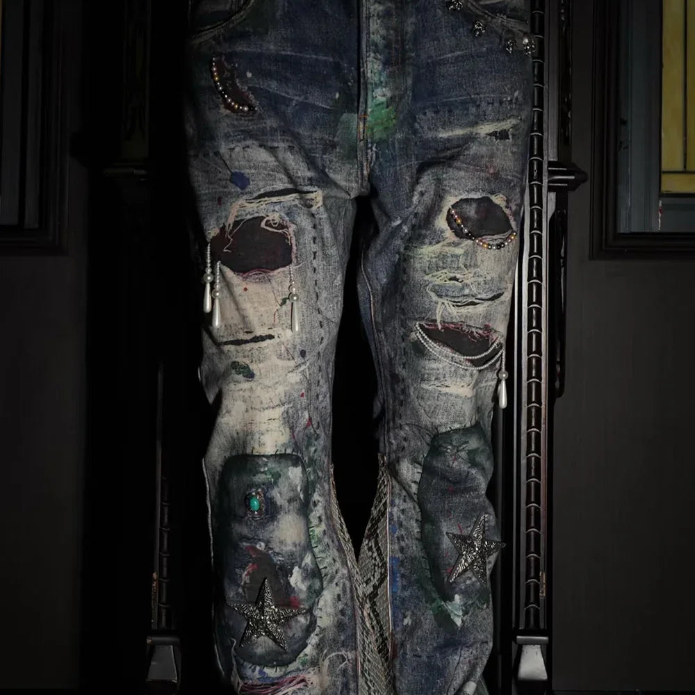 3D Printed Snake Patch Waxed Denim - GLACIERBOY - VENTURER