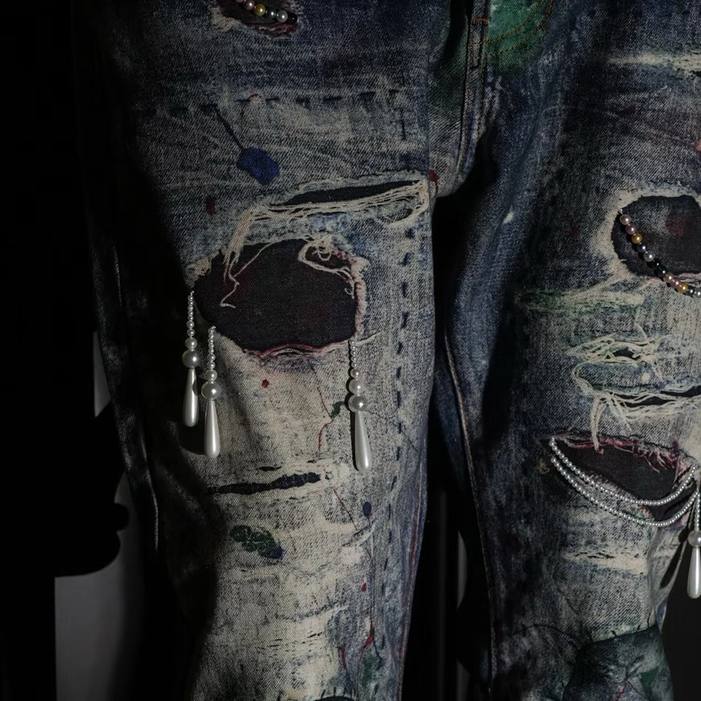 3D Printed Snake Patch Waxed Denim