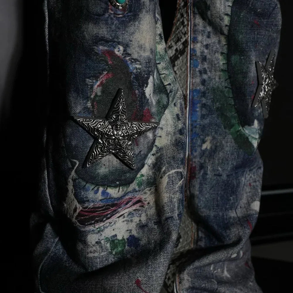3D Printed Snake Patch Waxed Denim - GLACIERBOY - VENTURER