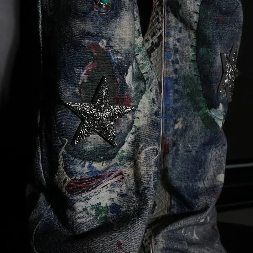 3D Printed Snake Patch Waxed Denim - GLACIERBOY - VENTURER