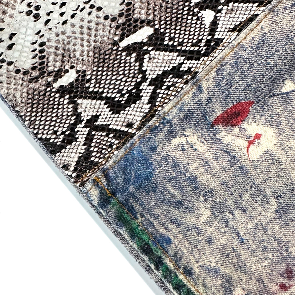 3D Printed Snake Patch Waxed Denim