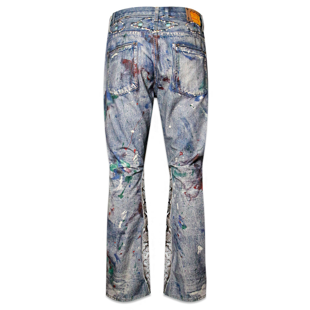 3D Printed Snake Patch Waxed Denim