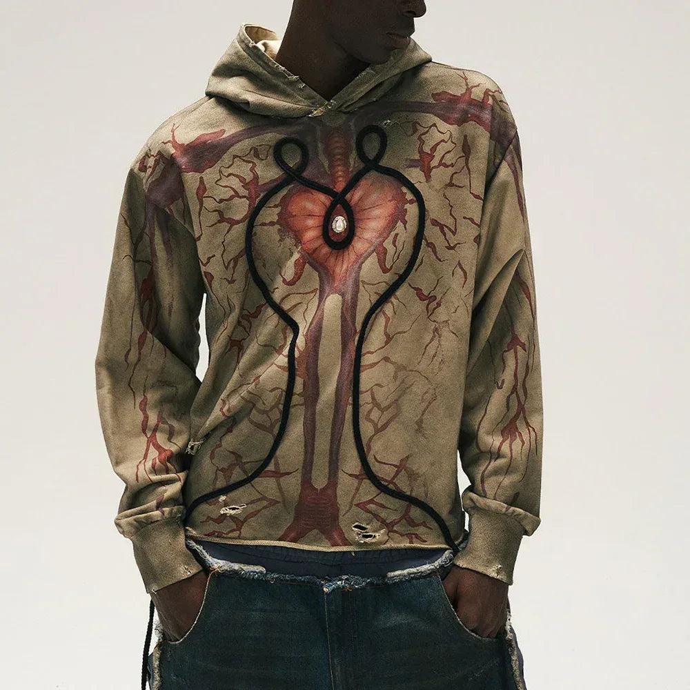 Mud Dyed Heart Pearl Hoodie - GLACIERBOY - VENTURER