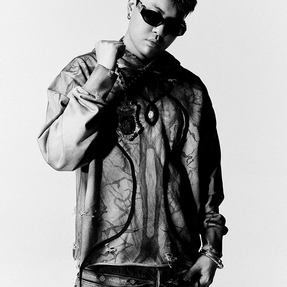 Mud Dyed Heart Pearl Hoodie