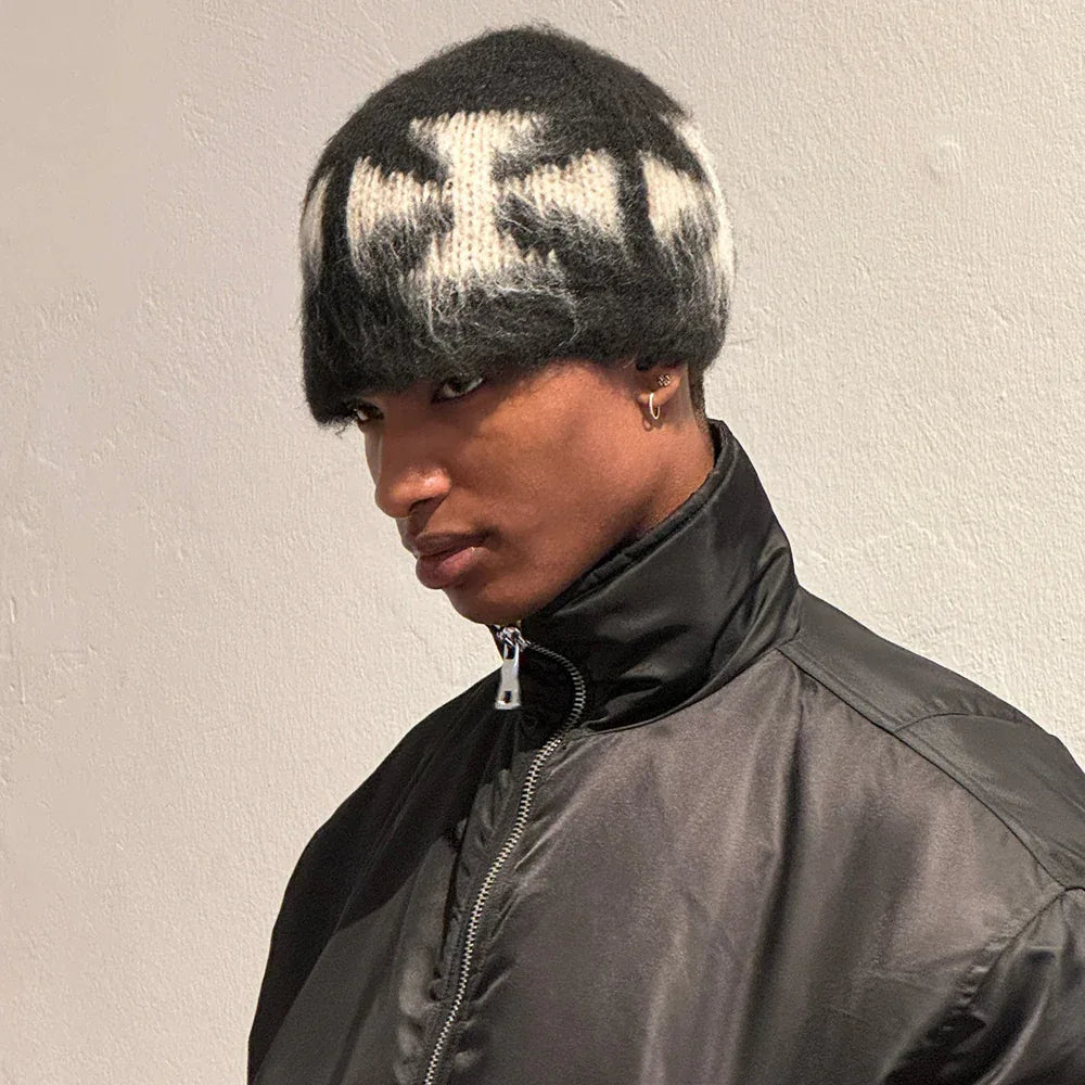 Brushed Cross Logo Beanie - ASKYURSELF - VENTURER
