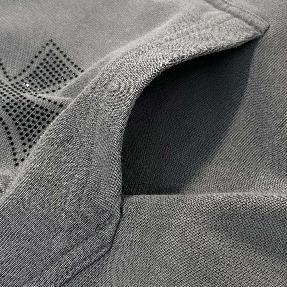 Cross Rhinestone Zip Up Hoodie - UNKNOWN LONDON - VENTURER