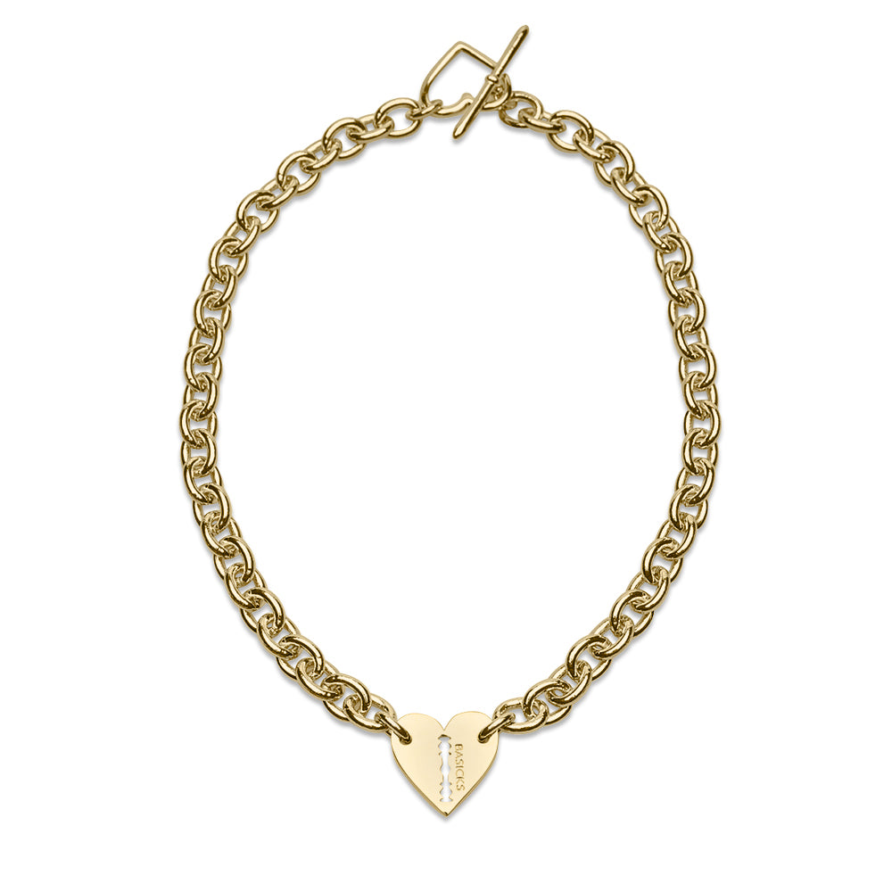 Heart Razor Necklace (Medium Link) - BASICKS - VENTURER
