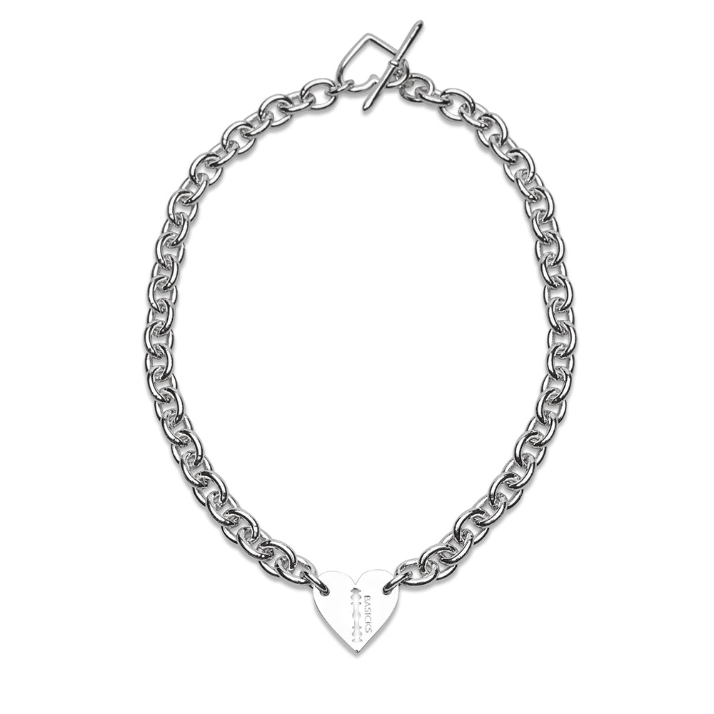Heart Razor Necklace (Medium Link)