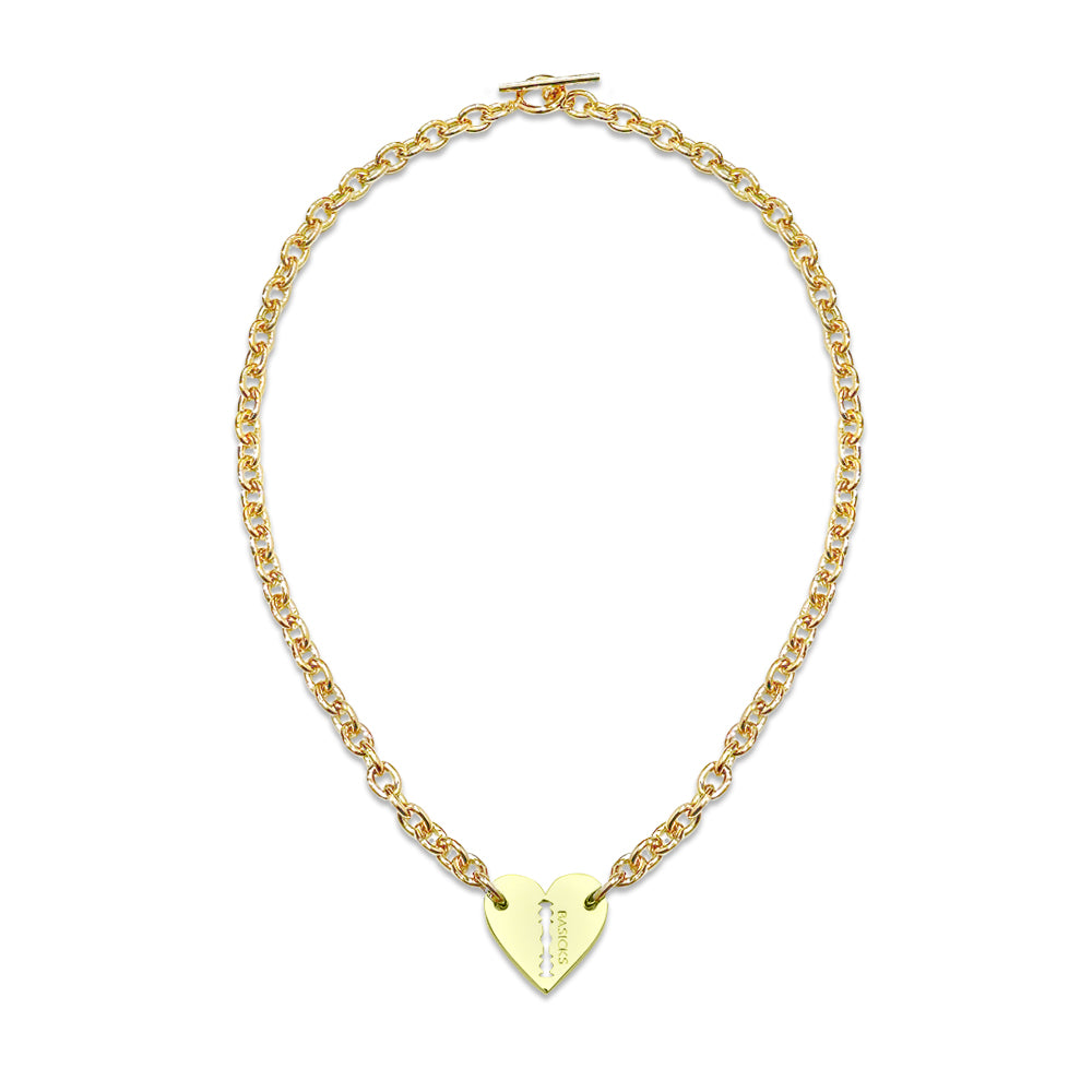 Heart Razor Necklace (Small Link)