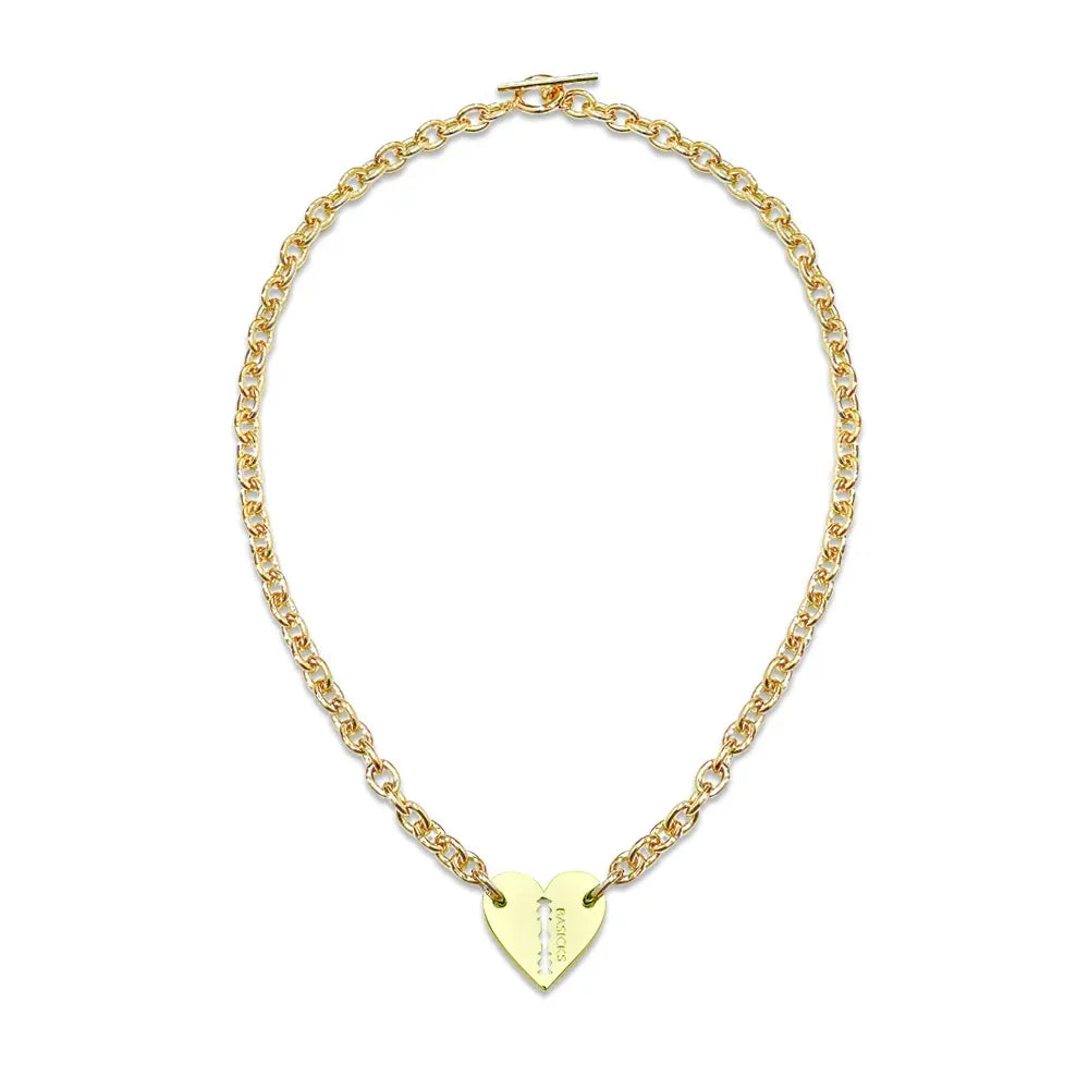 Heart Razor Necklace (Small Link) - BASICKS - VENTURER