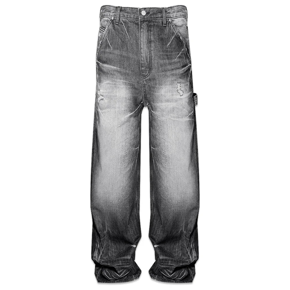 Japanese Washed Gray Wide Baggy Jeans - EMOstanceclub - VENTURER